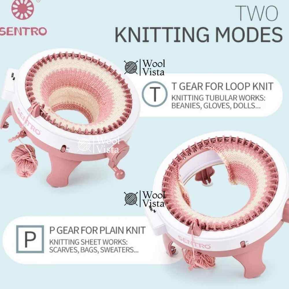 SENTRO KNITTING MACHINE 48 PIN WITH COUNTER – PREMIUM HAND-CRANK KNITTING LOOM FOR SCARVES, HATS, SOCKS & DIY CROCHET PROJECTS