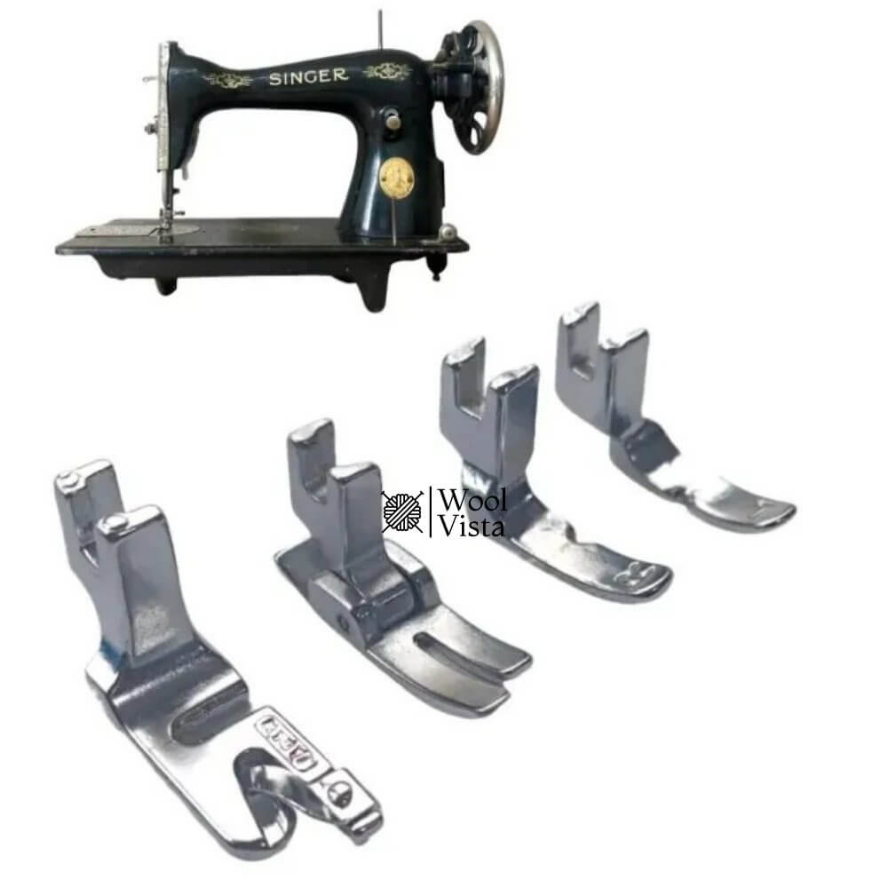 SEWING MACHINE PRESSER FOOT SET – FOR HEMMING, PIPING & GENERAL SEWING (5 PIECES)