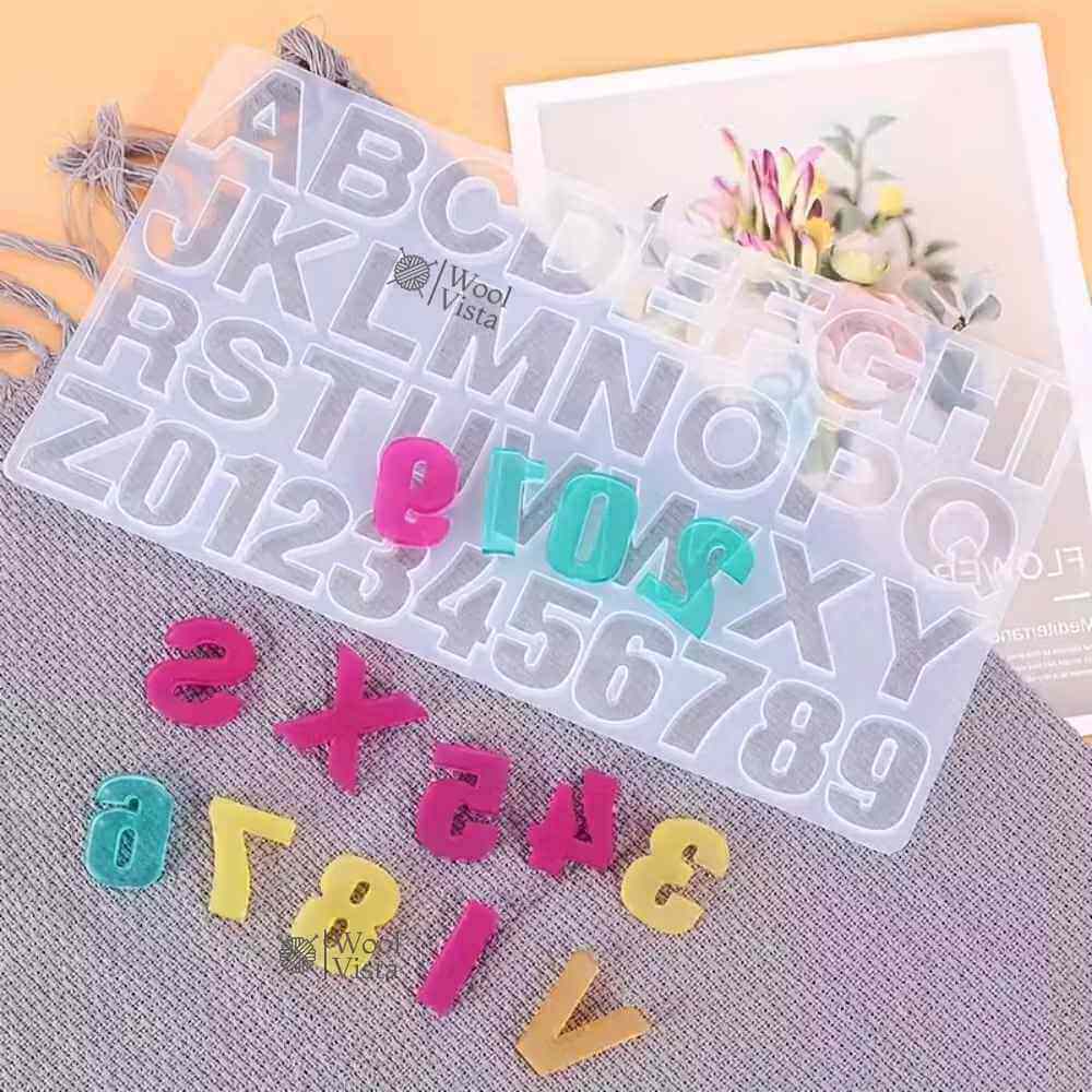 SILICONE LETTER RESIN MOLD – ALPHABET & NUMERIC MOLD FOR DIY JEWELRY, RESIN ART & CRAFT CASTING PROJECTS