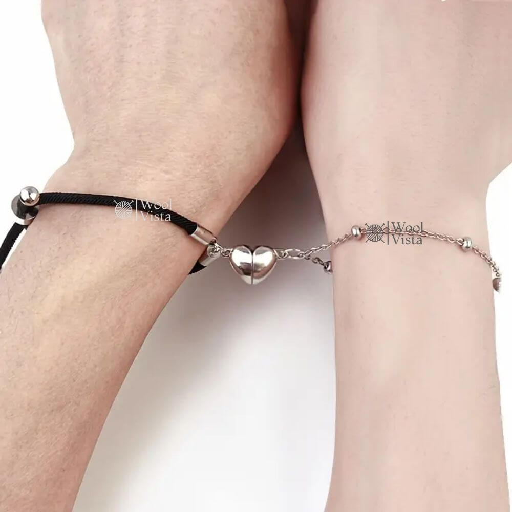 SILVERY HEART-SHAPED MAGNETIC BUCKLE CHARMS (5 PCS) – ALLOY JEWELRY FINDINGS FOR NECKLACES, BRACELETS & EARRINGS