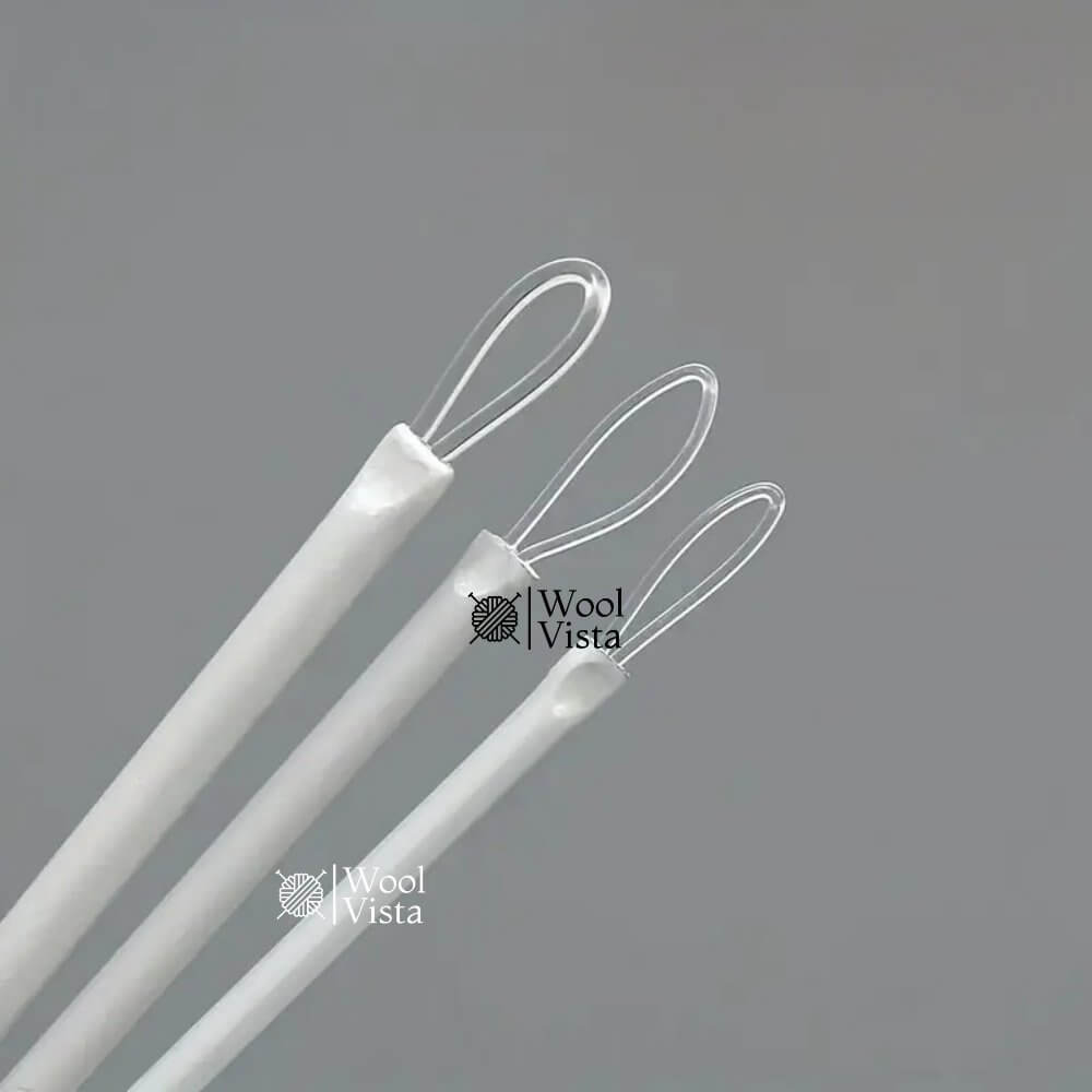 WHITE NYLON THREAD NEEDLES (SET OF 3) – LARGE EYE BENT NEEDLES FOR YARN & DIY CRAFTS
