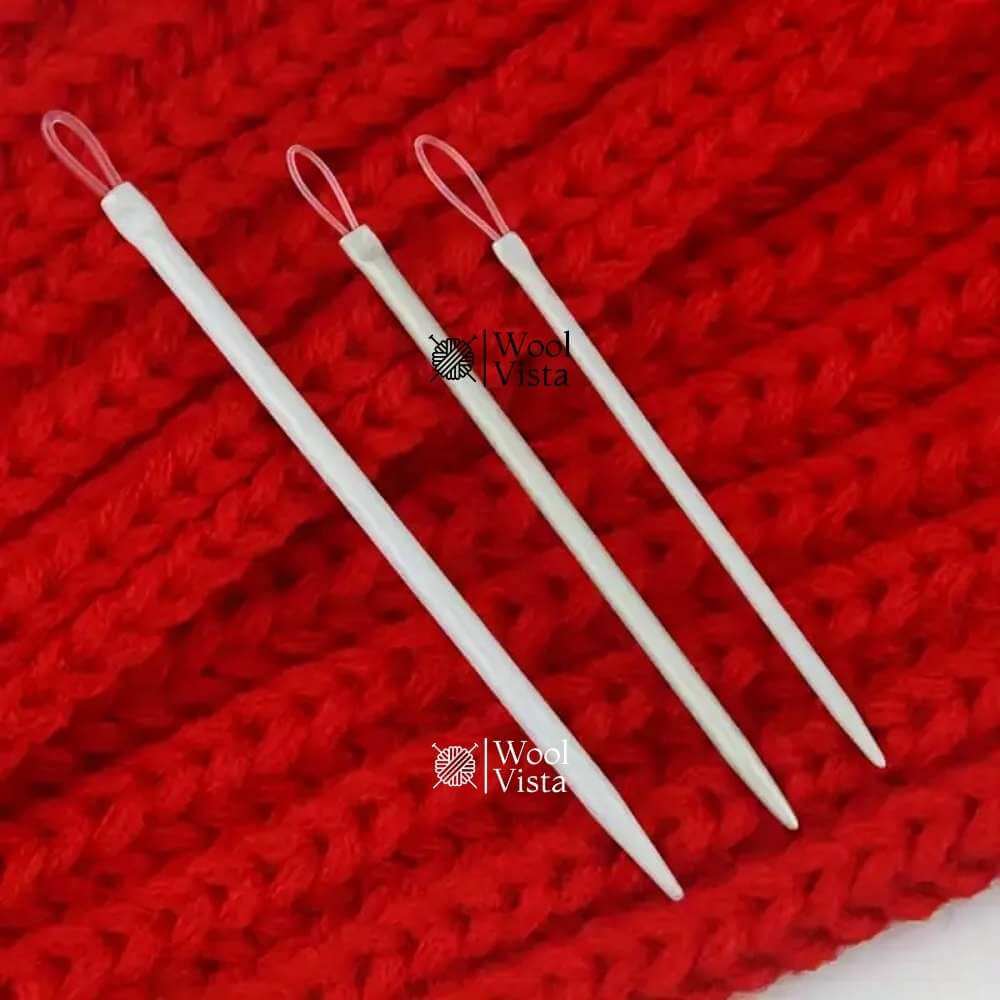 WHITE NYLON THREAD NEEDLES (SET OF 3) – LARGE EYE BENT NEEDLES FOR YARN & DIY CRAFTS