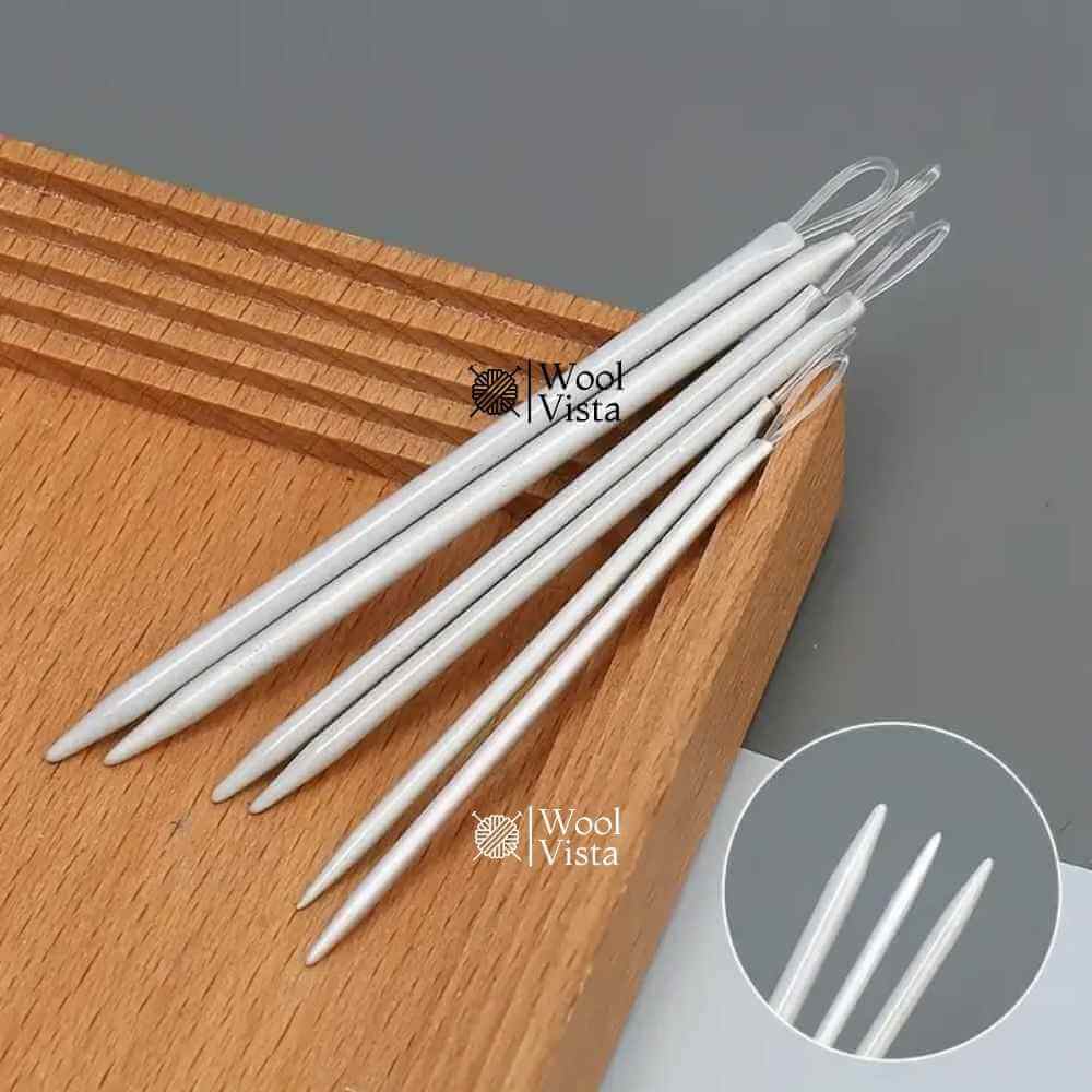 WHITE NYLON THREAD NEEDLES (SET OF 3) – LARGE EYE BENT NEEDLES FOR YARN & DIY CRAFTS