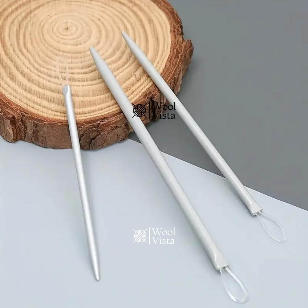 WHITE NYLON THREAD NEEDLES (SET OF 3) – LARGE EYE BENT NEEDLES FOR YARN & DIY CRAFTS