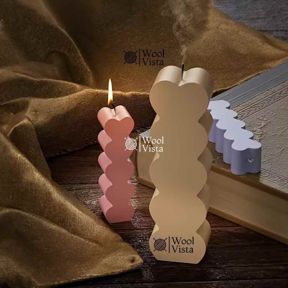 SMALL HEART PILLAR SILICONE MOLD – FOR CANDLE MAKING, RESIN ART & HANDMADE CRAFTS