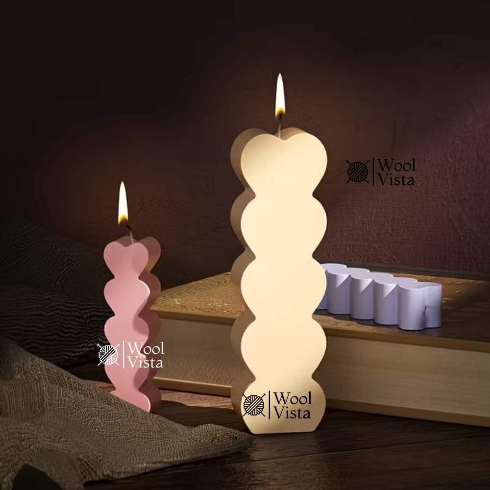 SMALL HEART PILLAR SILICONE MOLD – FOR CANDLE MAKING, RESIN ART & HANDMADE CRAFTS