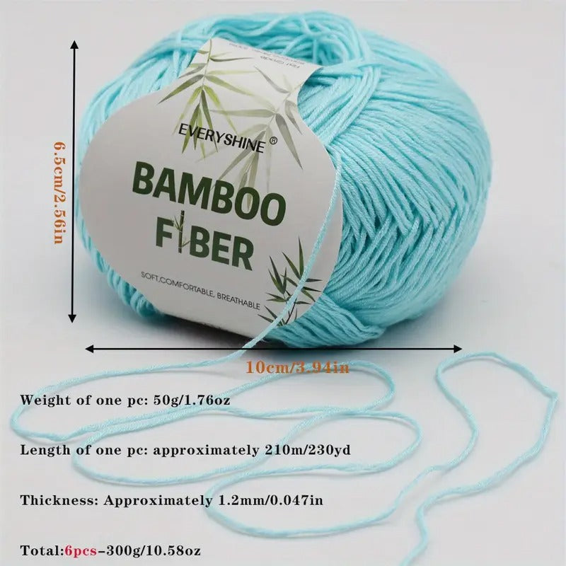 SOFT BAMBOO FIBER YARN – CROCHET & KNITTING YARN (PACK OF 6)