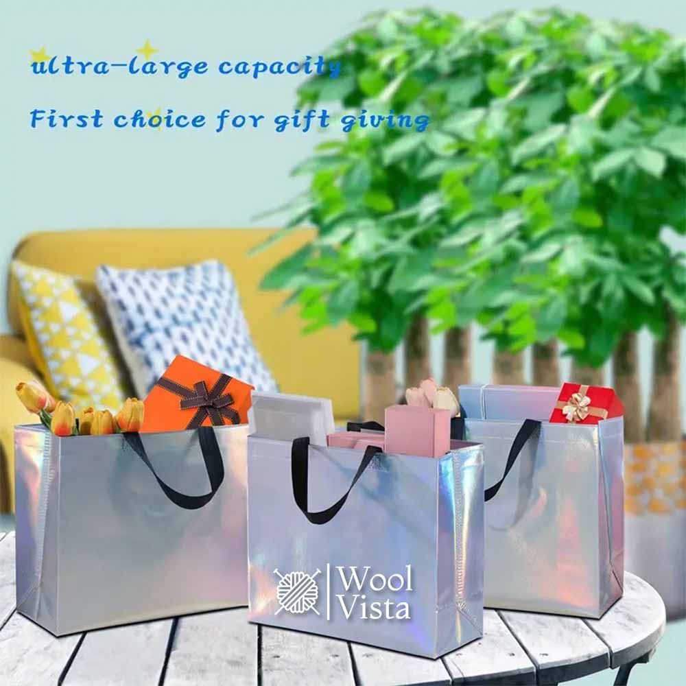 SPARKLING RAINBOW HOLOGRAPHIC LARGE GIFT BAGS