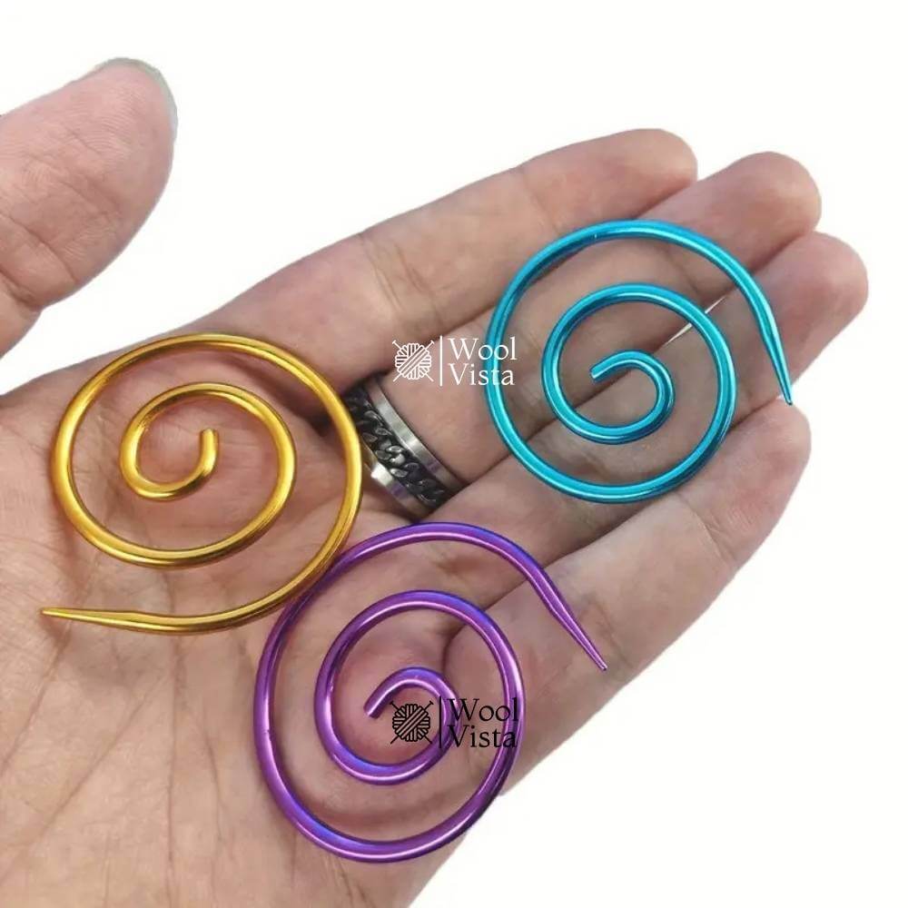 SPIRAL CABLE KNITTING NEEDLES – METAL RING TOOLS FOR CROCHET & SEWING