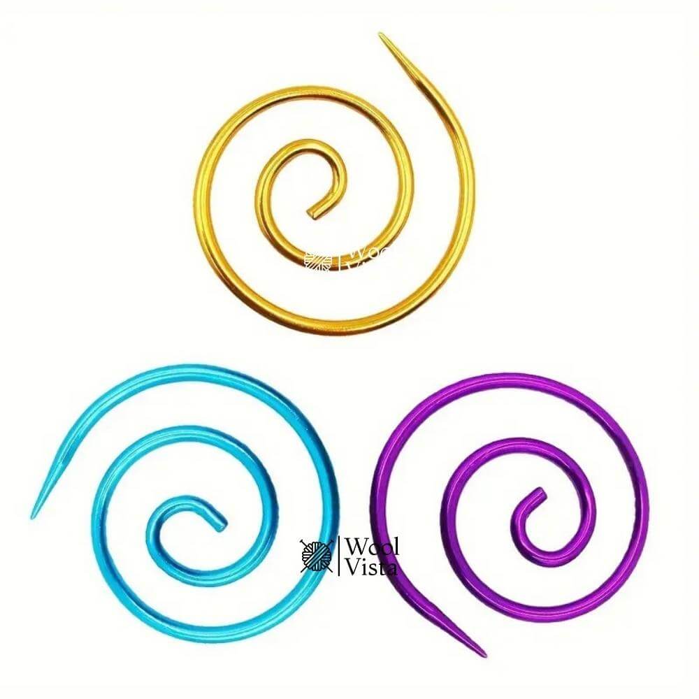 SPIRAL CABLE KNITTING NEEDLES – METAL RING TOOLS FOR CROCHET & SEWING
