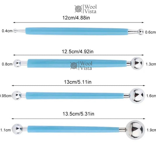 STEEL BALL CLAY SCULPTING TOOLS SET – 4PCS DOUBLE HEAD MODELING TOOLS FOR DIY CLAY, SCULPTING, CERAMICS & CRAFT PROJECTS