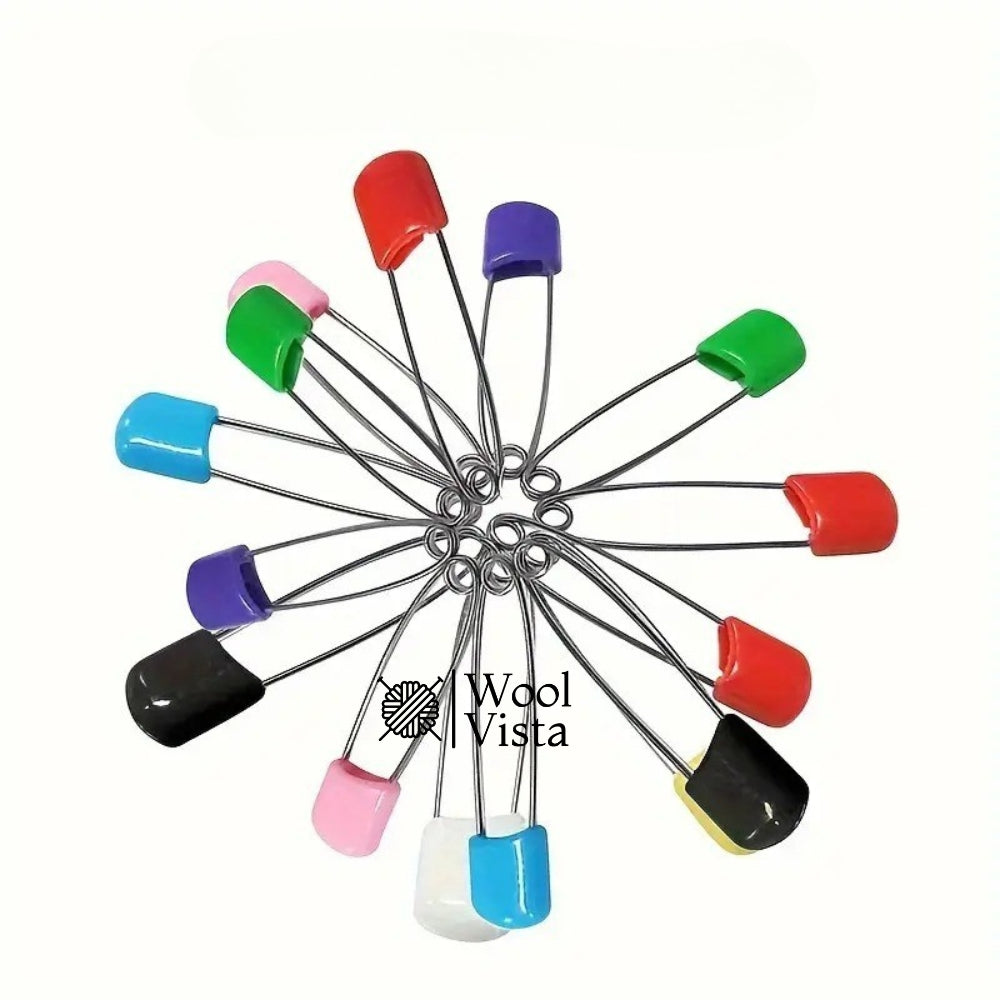 LARGE STAINLESS STEEL SAFETY PINS - (PACK OF 10)