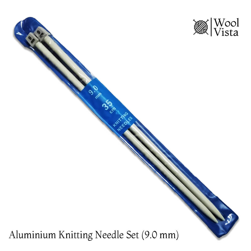 ALUMINIUM STRAIGHT KNITTING NEEDLES SET - (PACK OF 2)