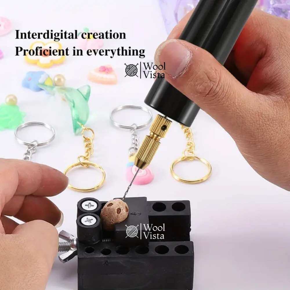USB-POWERED HANDHELD ELECTRIC DRILL SET WITH 3 BITS – PRECISION TOOL FOR DIY WOOD & METAL CRAFTS