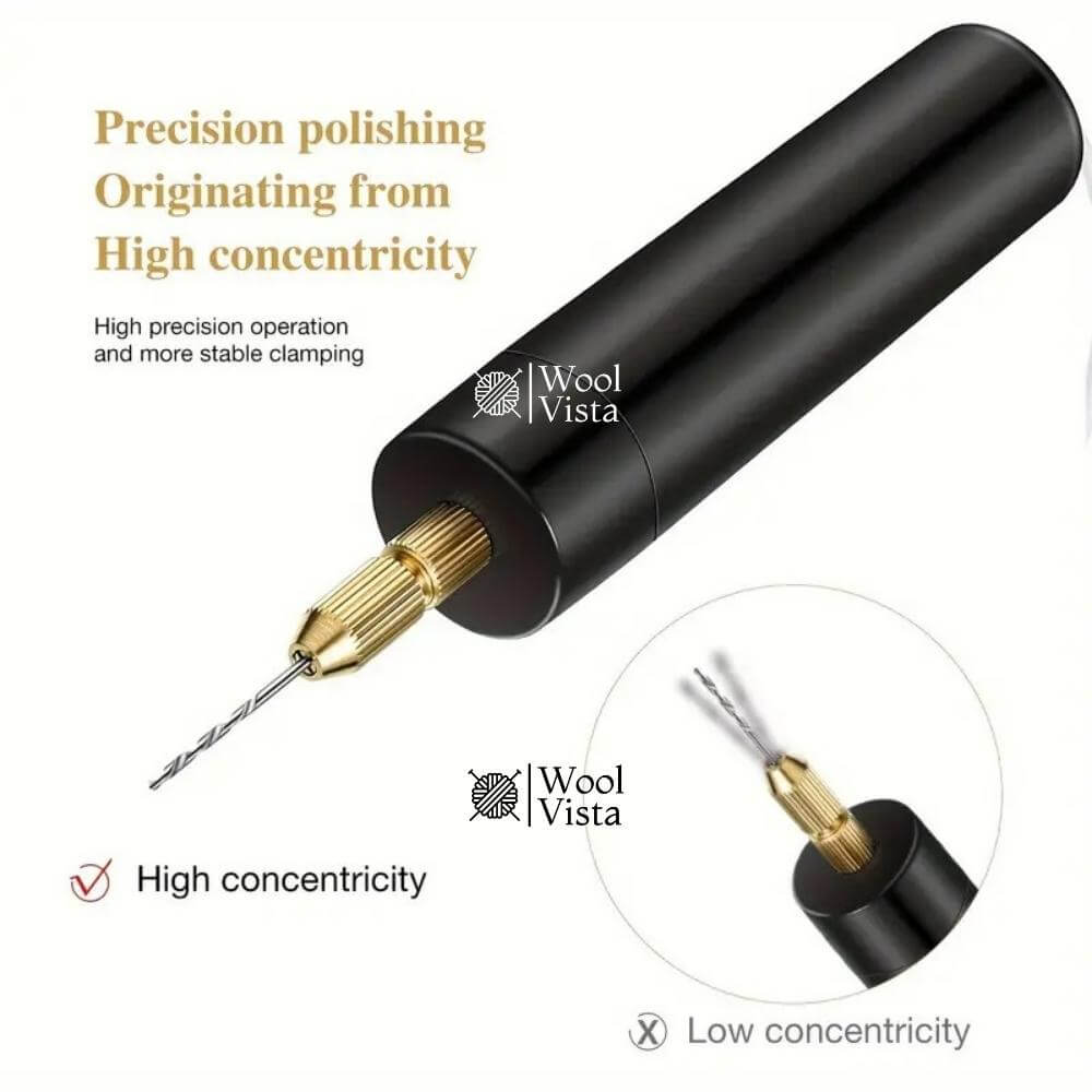 USB-POWERED HANDHELD ELECTRIC DRILL SET WITH 3 BITS – PRECISION TOOL FOR DIY WOOD & METAL CRAFTS