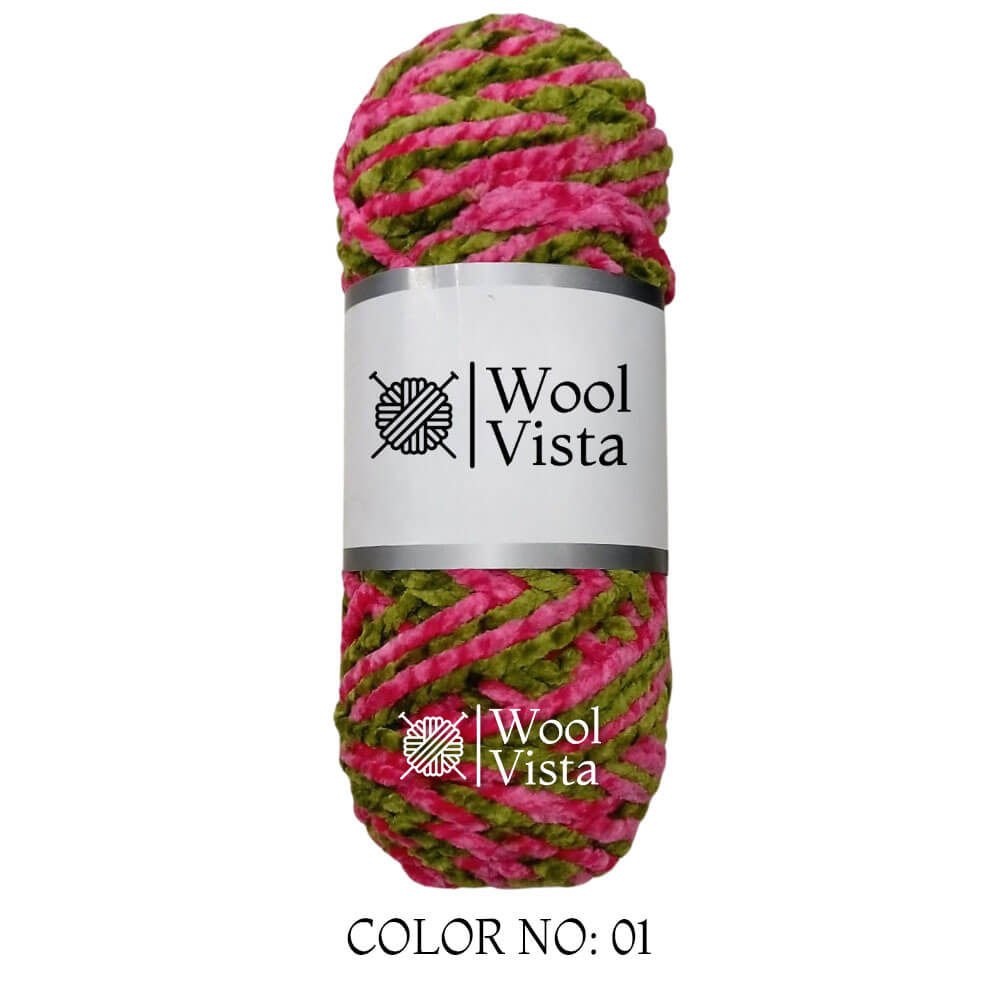 VELVET CHENILLE YARN MULTI - VELVET YARN BALL (1 BALL)