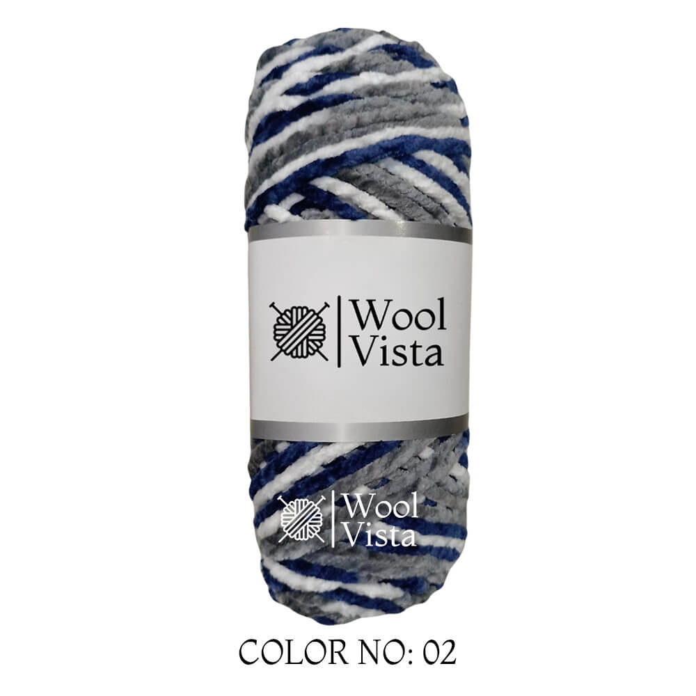 VELVET CHENILLE YARN MULTI - VELVET YARN BALL (1 BALL)