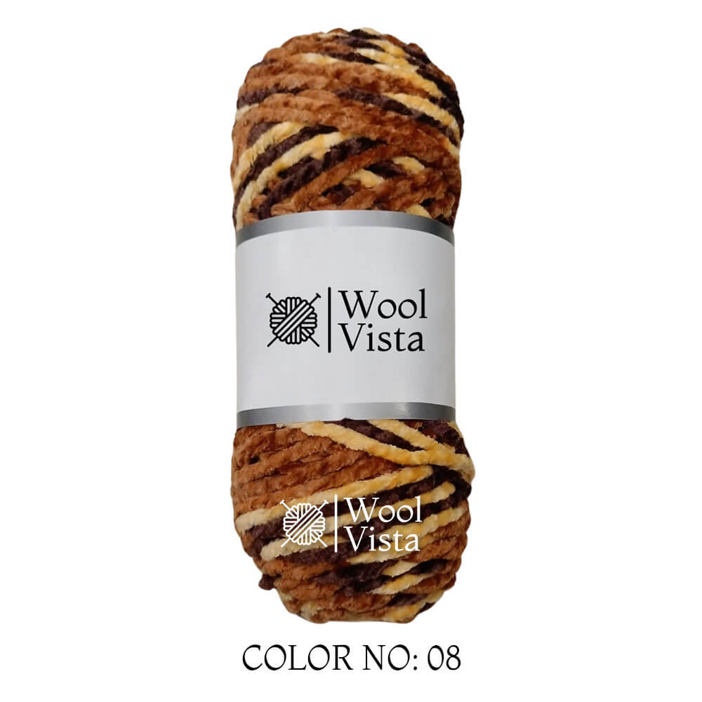VELVET CHENILLE YARN MULTI - VELVET YARN BALL (1 BALL)