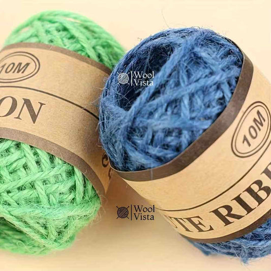 VIBRANT NATURAL JUTE ROPE SET (8 ROLLS) – MULTICOLOR 10M BRAIDED JUTE TWINE FOR CRAFTS, GIFT WRAPPING, GARDENING & DIY DECOR