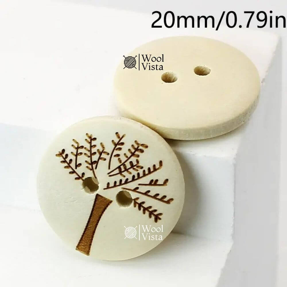 VINTAGE WOODEN BUTTONS– CLASSIC SEWING ACCESSORY FOR COATS & CARDIGANS (PACK OF 10)