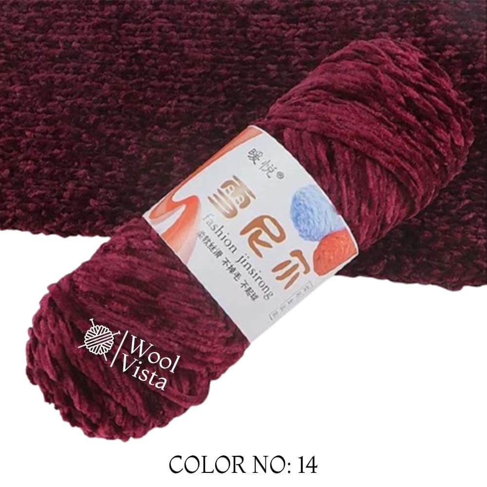VELVET CHENILLE YARN - VELVET YARN BALL (PACK OF 5)