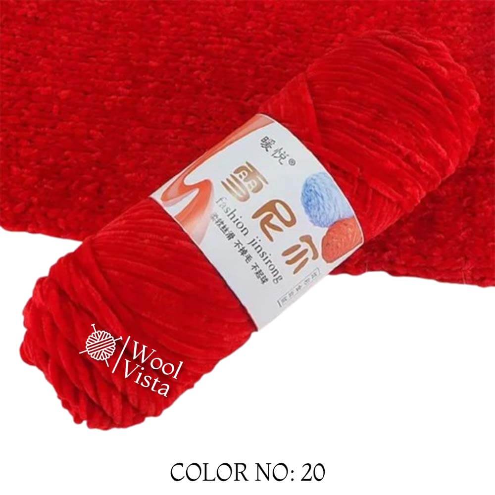VELVET CHENILLE YARN - VELVET YARN BALL (PACK OF 5)