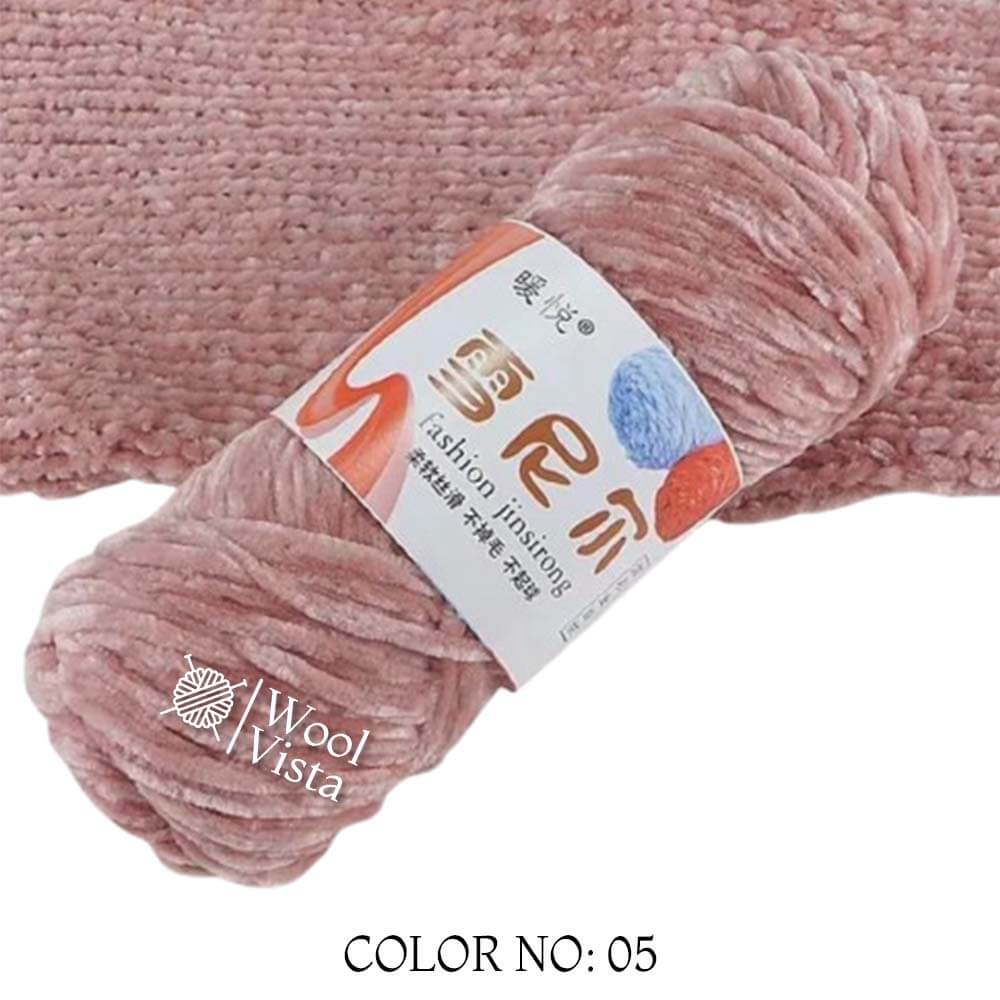 VELVET CHENILLE YARN - VELVET YARN BALL (PACK OF 5)