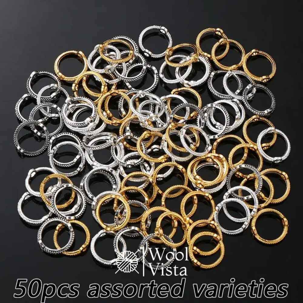 VINTAGE ROUND & HEXAGON BEAD CONNECTING RINGS