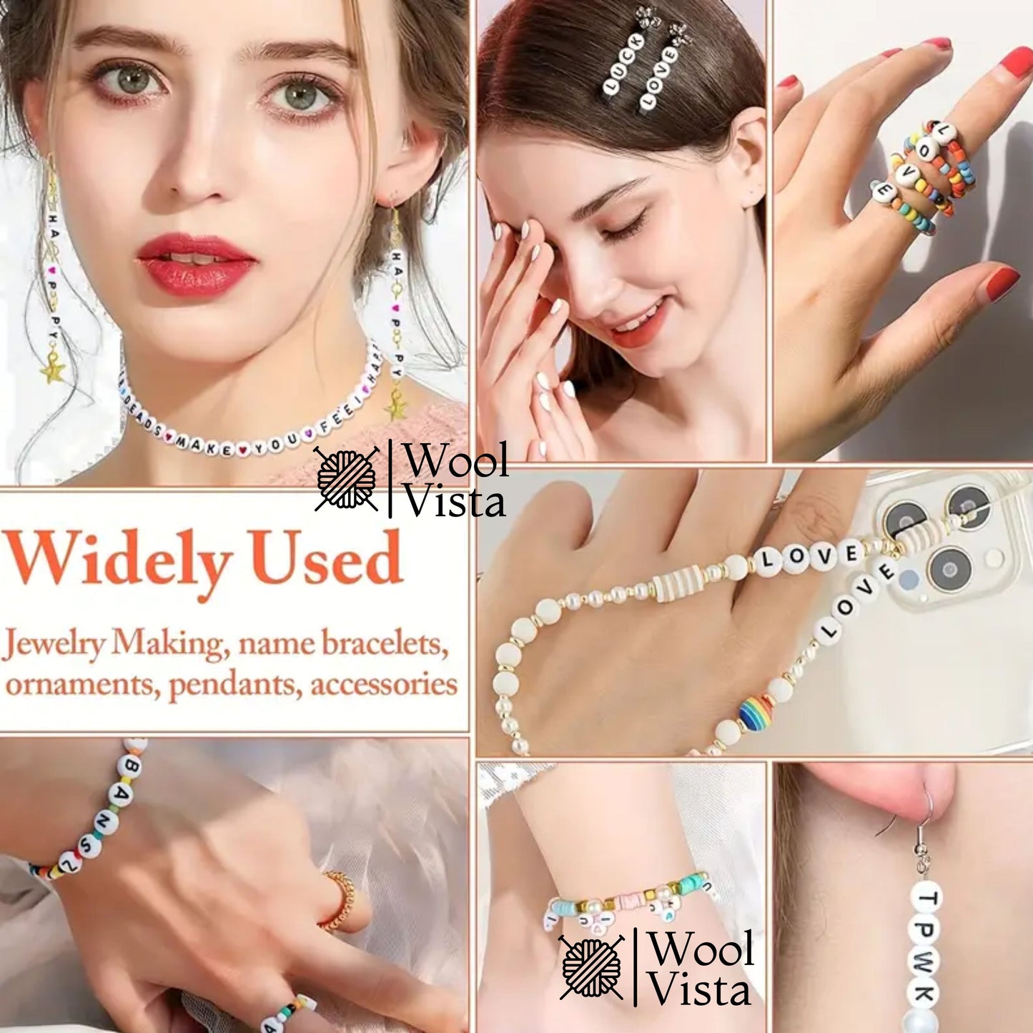 ACRYLIC ALPHABET BEADS A–Z – LETTER BEADS FOR BRACELETS, NECKLACES, KEYCHAINS & DIY JEWELLERY CRAFTS