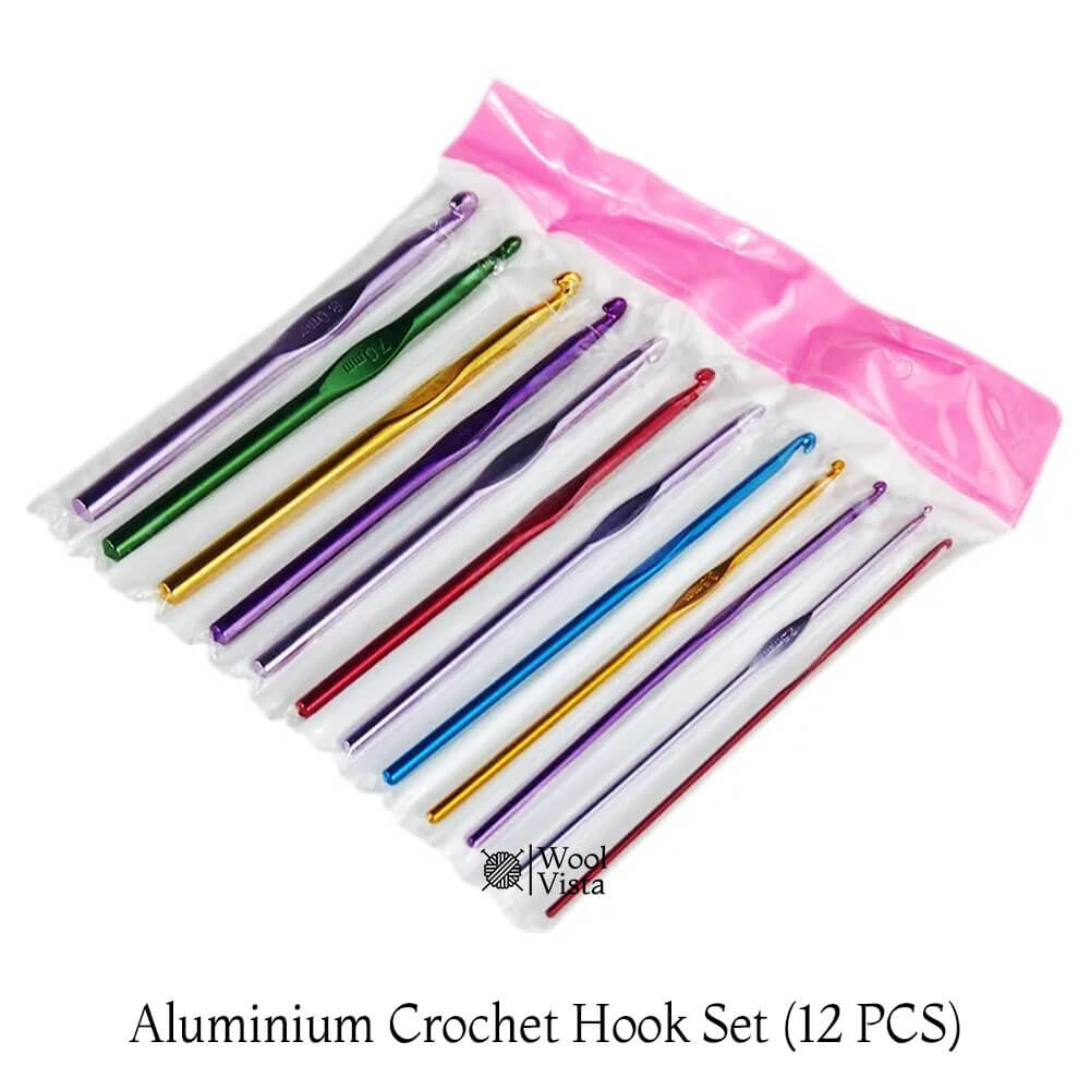 ALUMINIUM CROCHET HOOK SET - (PACK OF 12)