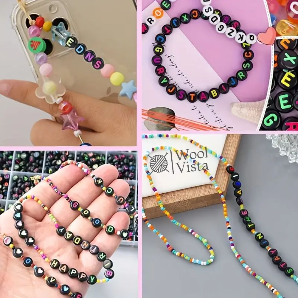 ACRYLIC ALPHABET BEADS A–Z – LETTER BEADS FOR BRACELETS, NECKLACES, KEYCHAINS & DIY JEWELLERY CRAFTS