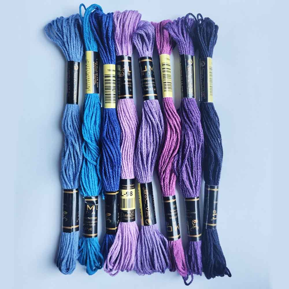 CROSS STITCH EGYPTIAN COTTON SEWING EMBROIDERY THREADS - (PACK OF 8)