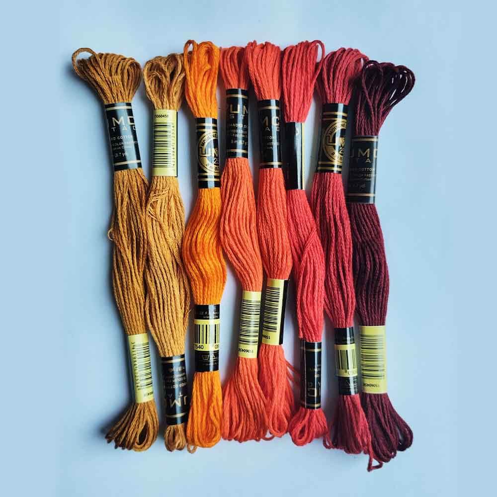 CROSS STITCH EGYPTIAN COTTON SEWING EMBROIDERY THREADS - (PACK OF 8)