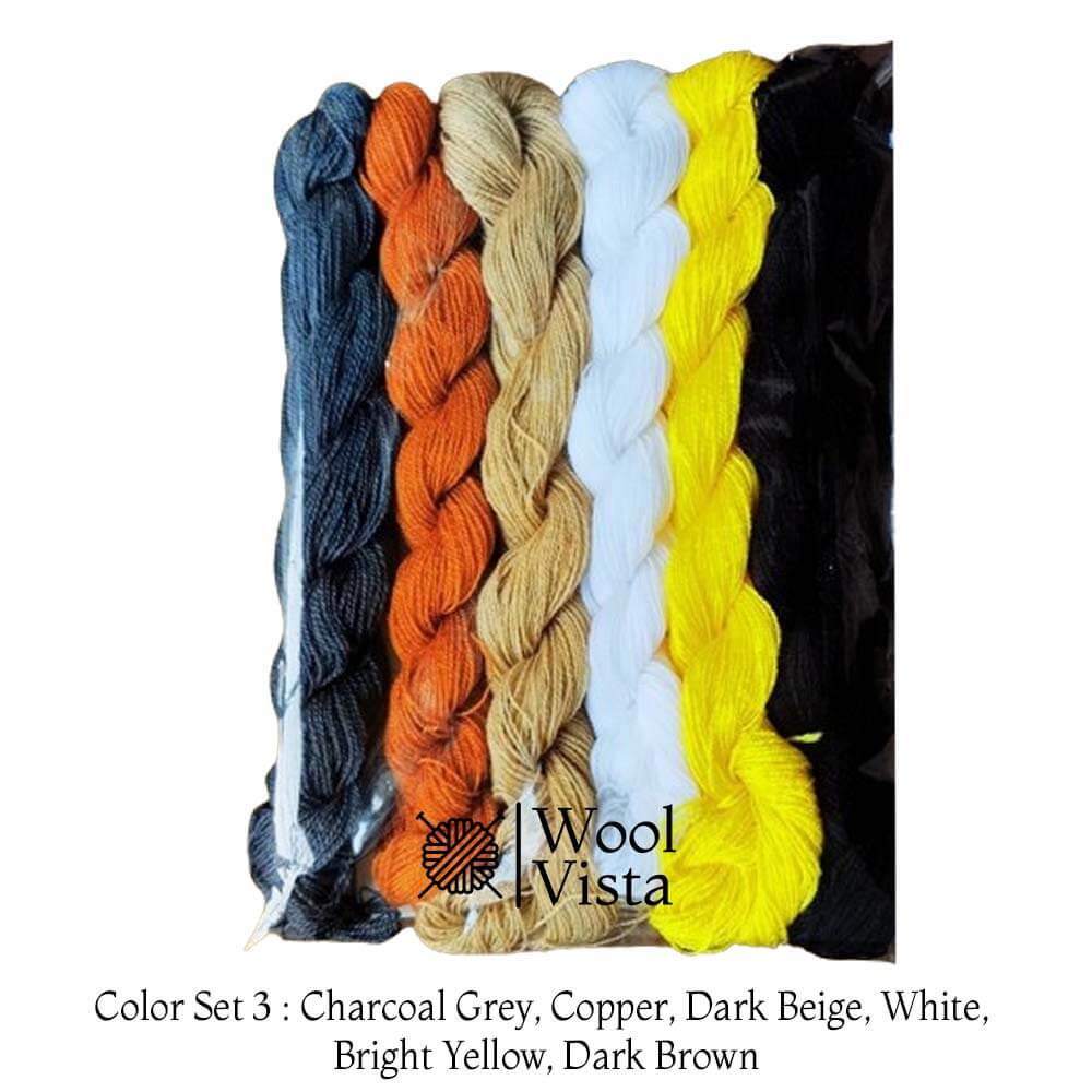 MULTI COLOR WOOLEN EMBROIDERY THREAD - PACK OF 6 THREADS