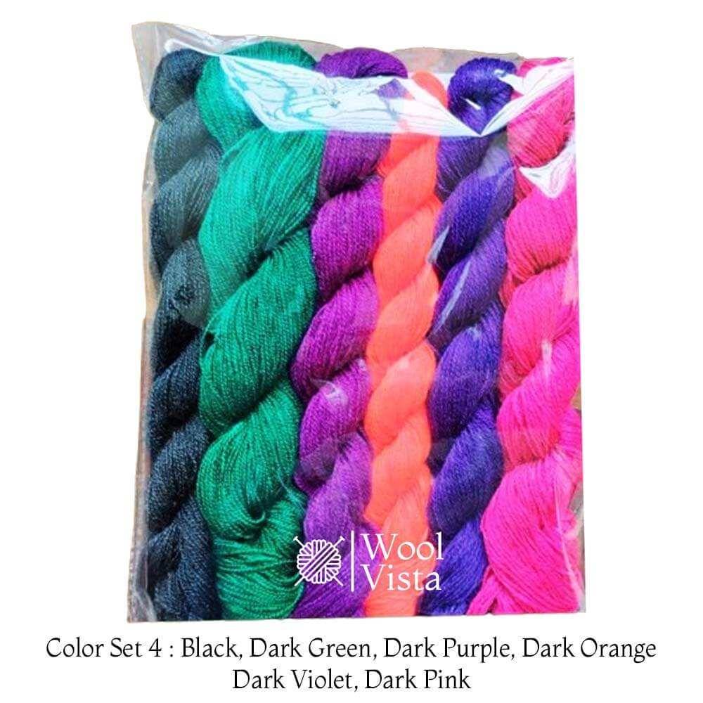 MULTI COLOR WOOLEN EMBROIDERY THREAD - PACK OF 6 THREADS