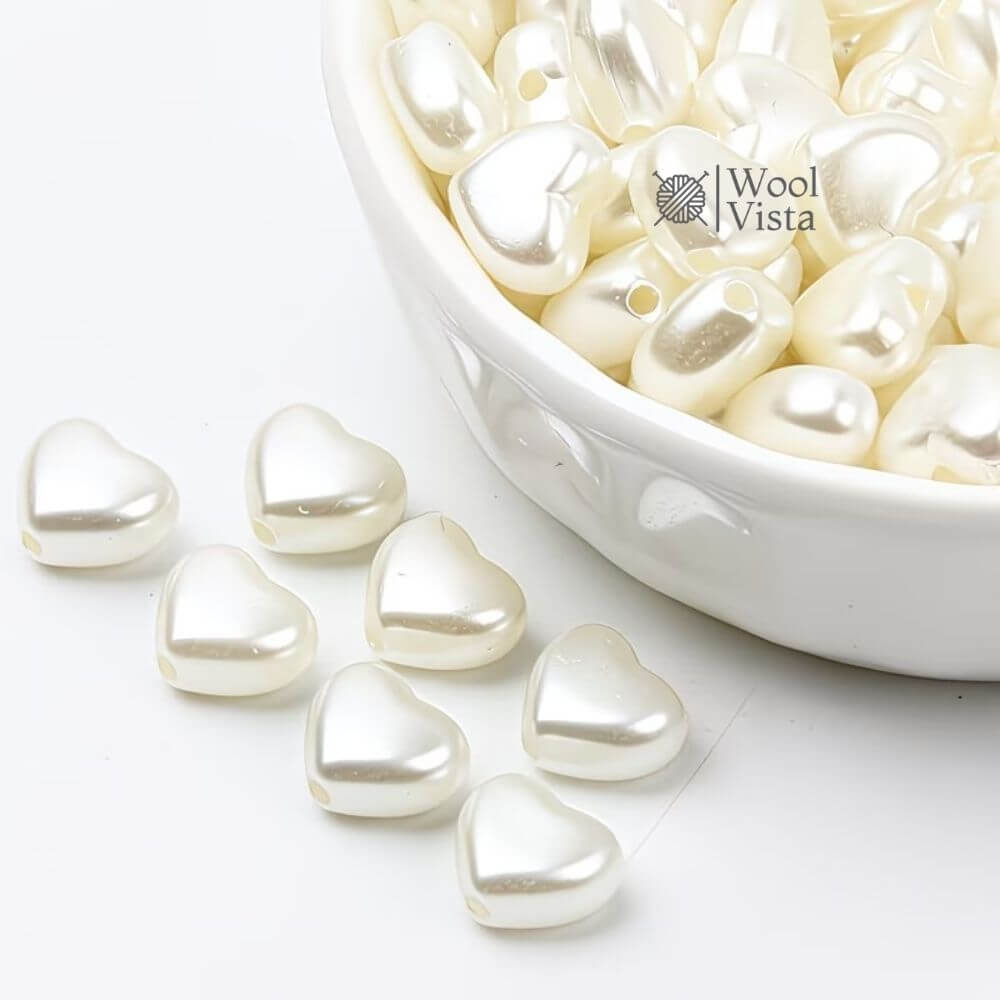 100PCS HEART-SHAPED ACRYLIC PEARL BEADS 9×8MM – LOOSE SPACER BEADS FOR DIY BRACELETS, NECKLACES, PHONE CHAINS, JEWELRY MAKING & ACCESSORY DECORATIONS