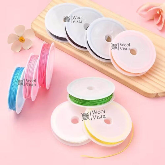 IMPORTED COLORFUL ELASTIC STRING 10 ROLLS – STRETCHY ROUND CORD FOR DIY BRACELET & JEWELRY MAKING