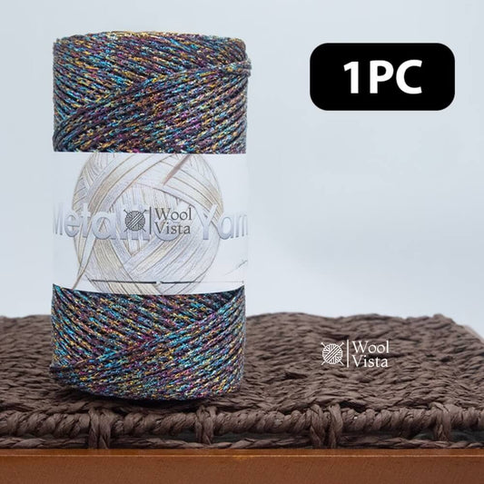 Lurex Glitter Thread – 100 Meters | Shiny, High-Grade & Multi-Color Thread for Knitting, Crochet & Crafts