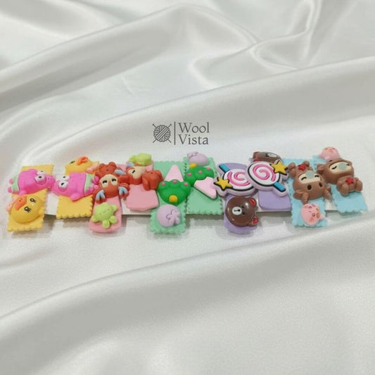 ADORABLE CARTOON RESIN FLATBACKS – MIXED DESIGNS HAIR PINS (PACK OF 10)