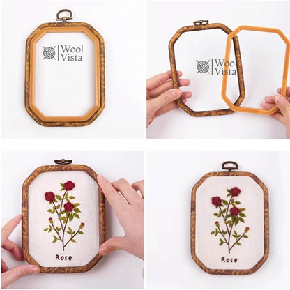 VINTAGE POLYGON EMBROIDERY HOOP – HANDHELD CROSS STITCH HOLDER CLIP FRAME FOR DIY EMBROIDERY, NEEDLEWORK & CRAFTS