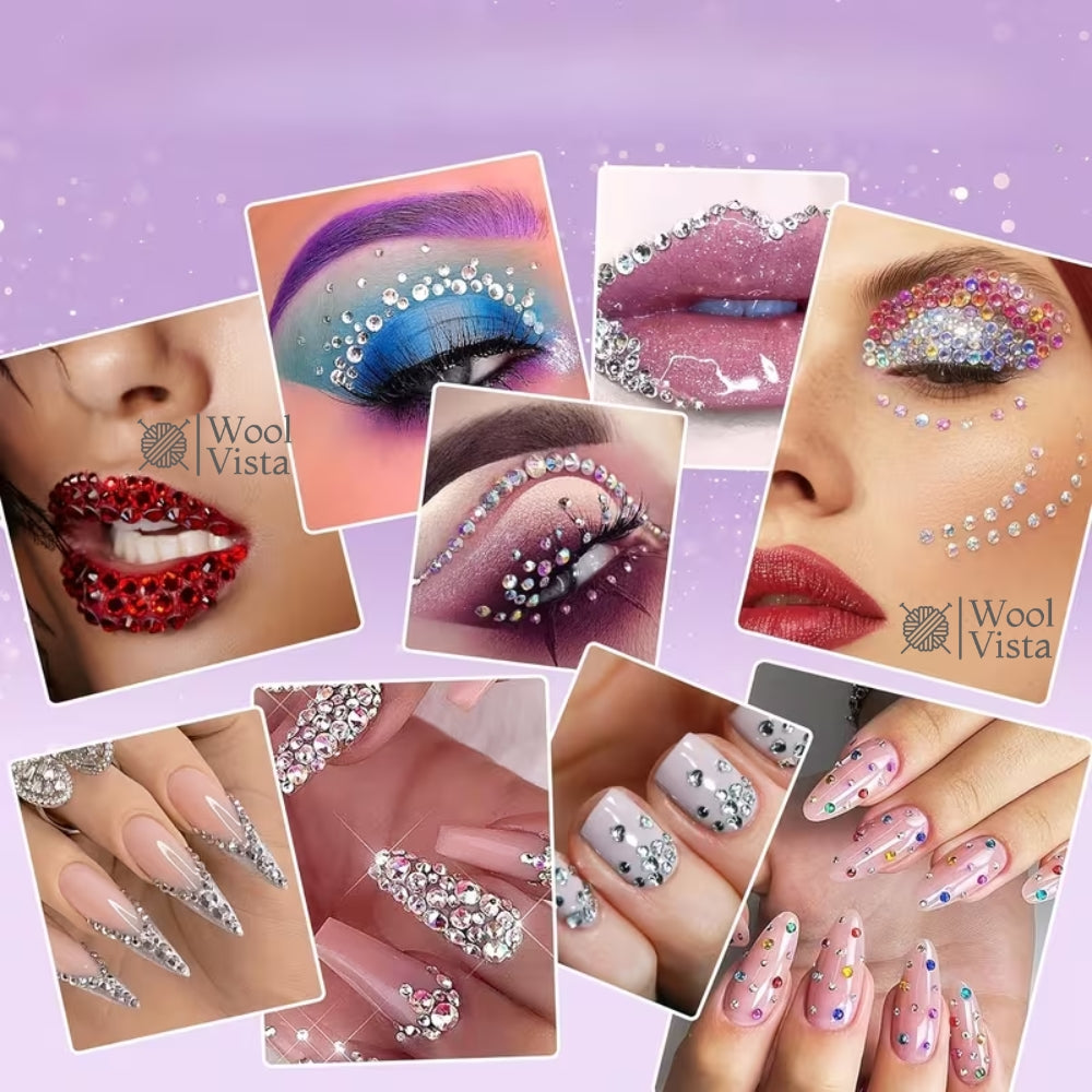 BEDAZZLING KIT WITH RHINESTONES & WAX PENCIL – 4MM FLATBACK RESIN GEMS FOR DIY CLOTHING, SHOES, TUMBLERS, FACE MAKEUP, NAIL ART & CRAFT DECORATION