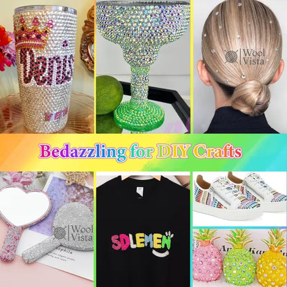 BEDAZZLING KIT WITH RHINESTONES & WAX PENCIL – 4MM FLATBACK RESIN GEMS FOR DIY CLOTHING, SHOES, TUMBLERS, FACE MAKEUP, NAIL ART & CRAFT DECORATION