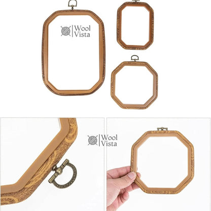 VINTAGE POLYGON EMBROIDERY HOOP – HANDHELD CROSS STITCH HOLDER CLIP FRAME FOR DIY EMBROIDERY, NEEDLEWORK & CRAFTS