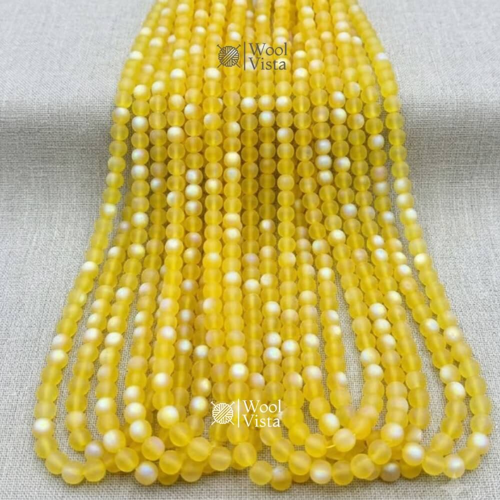 MATTE TRANSPARENT DUAL SHADE ACRYLIC BEADS – COLORFUL ROUND LOOSE BEADS STRAND