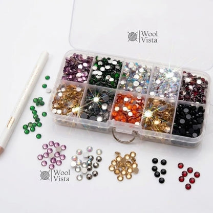BEDAZZLING KIT WITH RHINESTONES & WAX PENCIL – 4MM FLATBACK RESIN GEMS FOR DIY CLOTHING, SHOES, TUMBLERS, FACE MAKEUP, NAIL ART & CRAFT DECORATION
