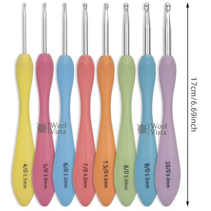 LARGE CROCHET HOOK SET (4.0–10.0MM) – 8PCS ERGONOMIC TPR HANDLE & ALUMINUM CROCHET NEEDLES FOR YARN, SWEATERS, HATS, GLOVES, SCARVES, BLANKETS & DIY HOME DECOR