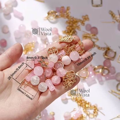 30G BAG MIXED GLASS BEADS WITH METAL PENDANTS & SPACER BEADS – JEWELRY MAKING SUPPLIES FOR BRACELETS, NECKLACES, ANKLETS, DIY CRAFTS & BEADWORK