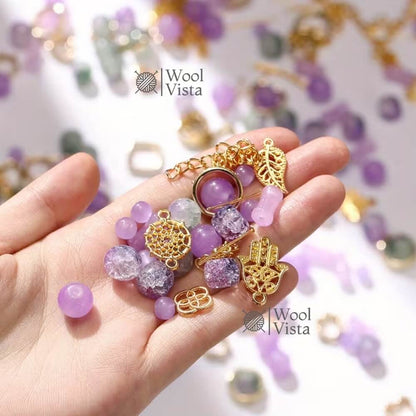 30G BAG MIXED GLASS BEADS WITH METAL PENDANTS & SPACER BEADS – JEWELRY MAKING SUPPLIES FOR BRACELETS, NECKLACES, ANKLETS, DIY CRAFTS & BEADWORK