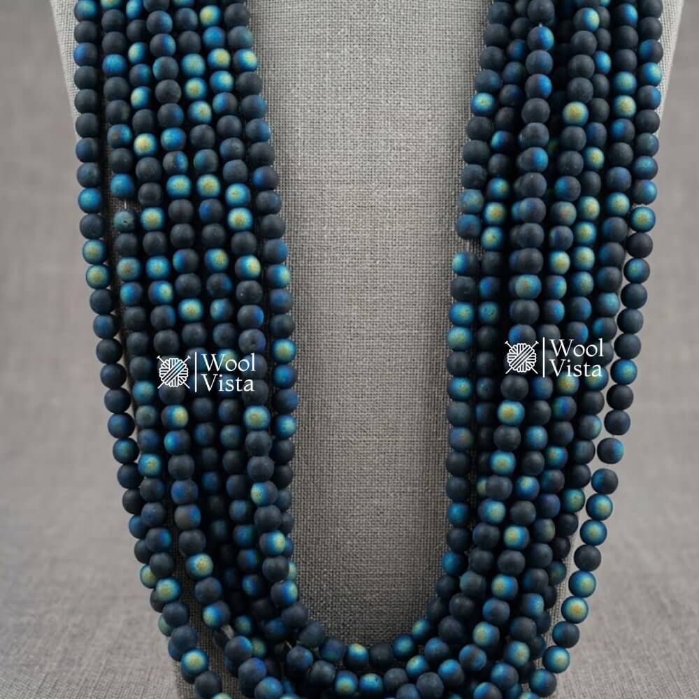 MATTE TRANSPARENT DUAL SHADE ACRYLIC BEADS – COLORFUL ROUND LOOSE BEADS STRAND