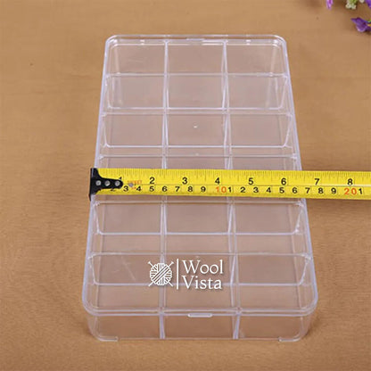 18 GRID TRANSPARENT GLASS LIKE PLASTIC STORAGE BOX